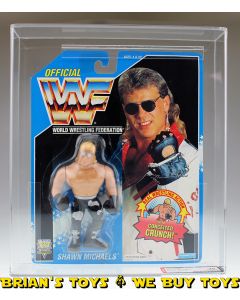 1994 Hasbro WWF Series 10 Blue Card Shawn Michaels Black Tights Action Figure AFA 75 EX+/NM (C75 B85 F85) #19550089