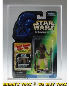 Kenner Star Wars Carded POTF2 Freeze Frame Weequay Skiff Guard Action Figure AFA 75 EX+/NM (C75 B85 F85) #11080615