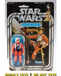 Vintage Kenner Star Wars Carded 21-Back Luke Skywalker X-Wing Pilot Action Figure C1 (PoP cut, sticker residue)