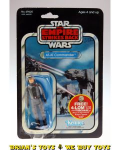 Vintage Kenner Star Wars Carded 3.75" ESB AT-AT Commander Action Figure C2Y (melted bubble, ink on card)
