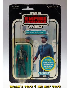Vintage Kenner Star Wars ESB Carded 3.75" Bespin Guard (black) Action Figure C5Y (sticker tear)