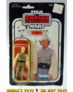Vintage Kenner Star Wars Carded ESB Lobot Action Figure C4Y (creased card, loose gun)
