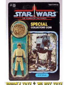 Vintage Kenner Star Wars Carded POTF AT-ST Driver Action Figure C7Y (bubble dent)