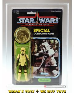 Vintage Kenner Star Wars Carded POTF 92 Back Biker Scout Action Figure AFA 80 Y-NM (C80 B80 F80) #11320330