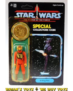 Vintage Kenner Star Wars Carded POTF B-Wing Pilot Action Figure C8Y (mold on figure)