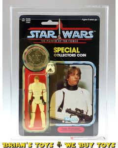 Vintage Kenner Star Wars Carded POTF 92 Back Luke (Stormtrooper) Action Figure AFA 80 Y-NM (C75 B85 F85) #18012304