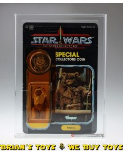 Vintage Kenner Star Wars Carded POTF 92 Back Paploo Action Figure AFA 80 Y-NM (C80 B85 F85) #17086523
