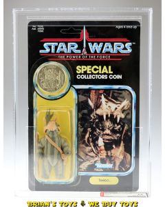 Vintage Kenner Star Wars Carded POTF 92 Back Teebo Action Figure AFA 85 Y-NM+ (C85 B85 F90) #11081287