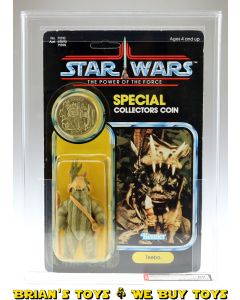Vintage Kenner Star Wars Carded POTF 92 Back Teebo Action Figure AFA 80 Y-NM (C75 B85 F85) #11688580