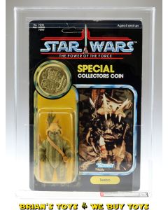 Vintage Kenner Star Wars Carded POTF 92 Back Teebo Action Figure AFA 75 Y-EX+/NM (C75 B80 F85) #11902059