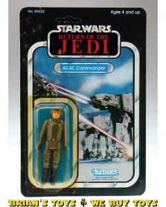 Vintage Kenner Star Wars ROTJ Carded 3.75" AT-AT Commander Action Figure C5Y (tear on back of card)