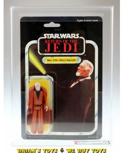 Vintage Palitoy Star Wars Carded ROTJ 65 Back-D Ben (Obi-Wan) Kenobi Grey Hair Action Figure AFA 75 EX+/NM (C75 B75 F80) #12117842