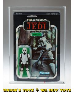 Vintage Kenner Star Wars Carded ROTJ 65 Back-B Biker Scout Made in Mexico Action Figure AFA 75+ EX+/NM (C75 B85 F85) #11409757
