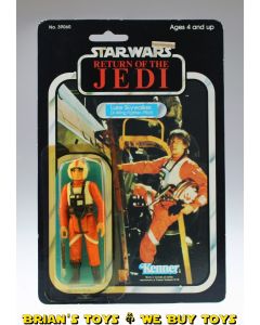 Vintage Kenner Star Wars Carded ROTJ Luke Skywalker (X-Wing Fighter Pilot) Action Figure C2Y (Cracked Bubble)