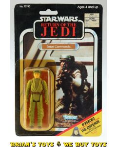 Vintage Kenner Star Wars Carded ROTJ Rebel Commando Action Figure C7Y #2