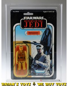Vintage Kenner Star Wars Carded ROTJ 77 Back-A Rebel Soldier (Hoth Gear) Molded Boots Action Figure AFA 75+ Y-EX+/NM (C75 B85 F85) #11736524
