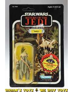 Vintage Kenner Star Wars ROTJ Carded 3.75" Teebo Action Figure C4Y (writing on card)