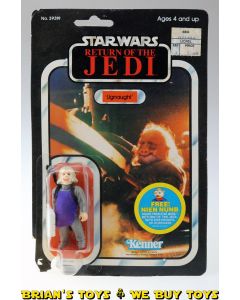 Vintage Kenner Star Wars Carded ROTJ Ugnaught Action Figure C1 (dented bubble, PoP cut out)