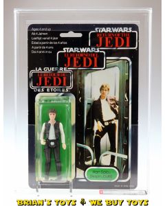 Vintage Palitoy Star Wars Carded Tri-Logo 70 Back-B Han Solo Pale Hands / PBP Blister Action Figure AFA 30 Y-FAIR (C75 B30 F80) #14313350