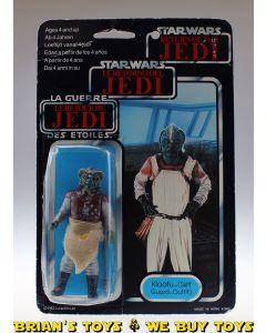 Vintage Kenner Star Wars Carded Tri-Logo Klaatu (Skiff Guard) Action Figure C3 (Bubble Lifting & Marker Touch-Up)