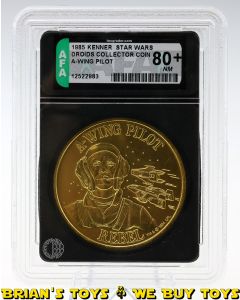 Vintage Kenner Star Wars Droids Collectors Coin A-Wing Pilot AFA 80+ NM #12522983