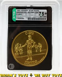 Vintage Kenner Star Wars Droids Collector Coin C-3PO AFA 75+ EX+/NM #17856599