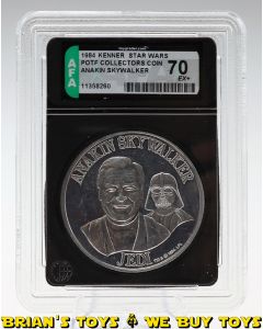 Vintage Kenner Star Wars POTF Collectors Coin Anakin Skywalker AFA 70 EX+ #11358260