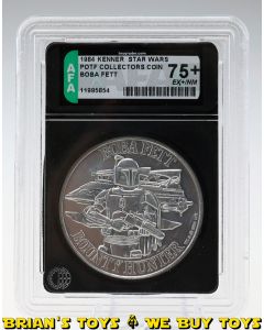 Vintage Kenner Star Wars POTF Collectors Coin Boba Fett AFA 75+ EX+/NM #11995854