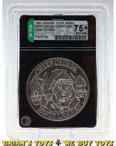 Vintage Kenner Star Wars POTF Collectors Coin Chief Chirpa AFA 75+ EX+/NM #11923726