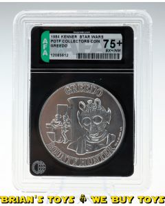 Vintage Kenner Star Wars POTF Collectors Coin Greedo AFA 75+ EX+/NM #12085612