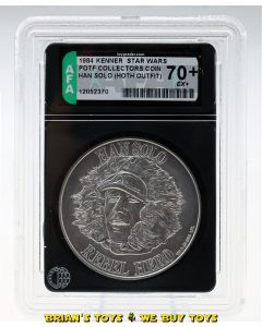 Vintage Kenner Star Wars POTF Collectors Coin Han Solo (Hoth Outfit) AFA 70+ EX+ #12052370