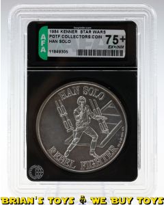 Vintage Kenner Star Wars POTF Collectors Coin Han Solo AFA 75+ EX+/NM #11849305