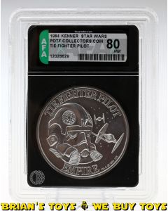 Vintage Kenner Star Wars POTF Collectors Coin TIE Fighter Pilot AFA 80 NM #12028629