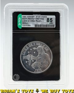 Vintage Kenner Star Wars POTF Prototype Coin Luke (X-Wing Pilot) Small AFA 85 NM+ #12574384