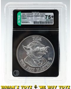 Vintage Kenner Star Wars POTF Collectors Coin Yoda AFA 75+ EX+/NM #16763815