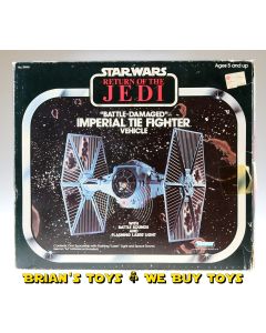 Vintage Kenner Star Wars Vehicle Boxed Battle Damaged TIE Fighter C8 with C6.5 ROTJ Box