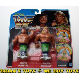 Hasbro WWF Carded The Rockers Marty Jannetty / Shawn Michaels C7 (Slight Bubble Lift)