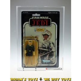 Vintage Kenner Star Wars Carded ROTJ 77 Back-A Han Solo (Hoth Outfit) Action Figure AFA 50 Y-VG (C75 B50 F85) #19715577