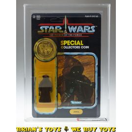 Vintage Kenner Star Wars Carded POTF 92 Back Jawa Action Figure AFA 80 Y-NM (C75 B80 F85) #18257825