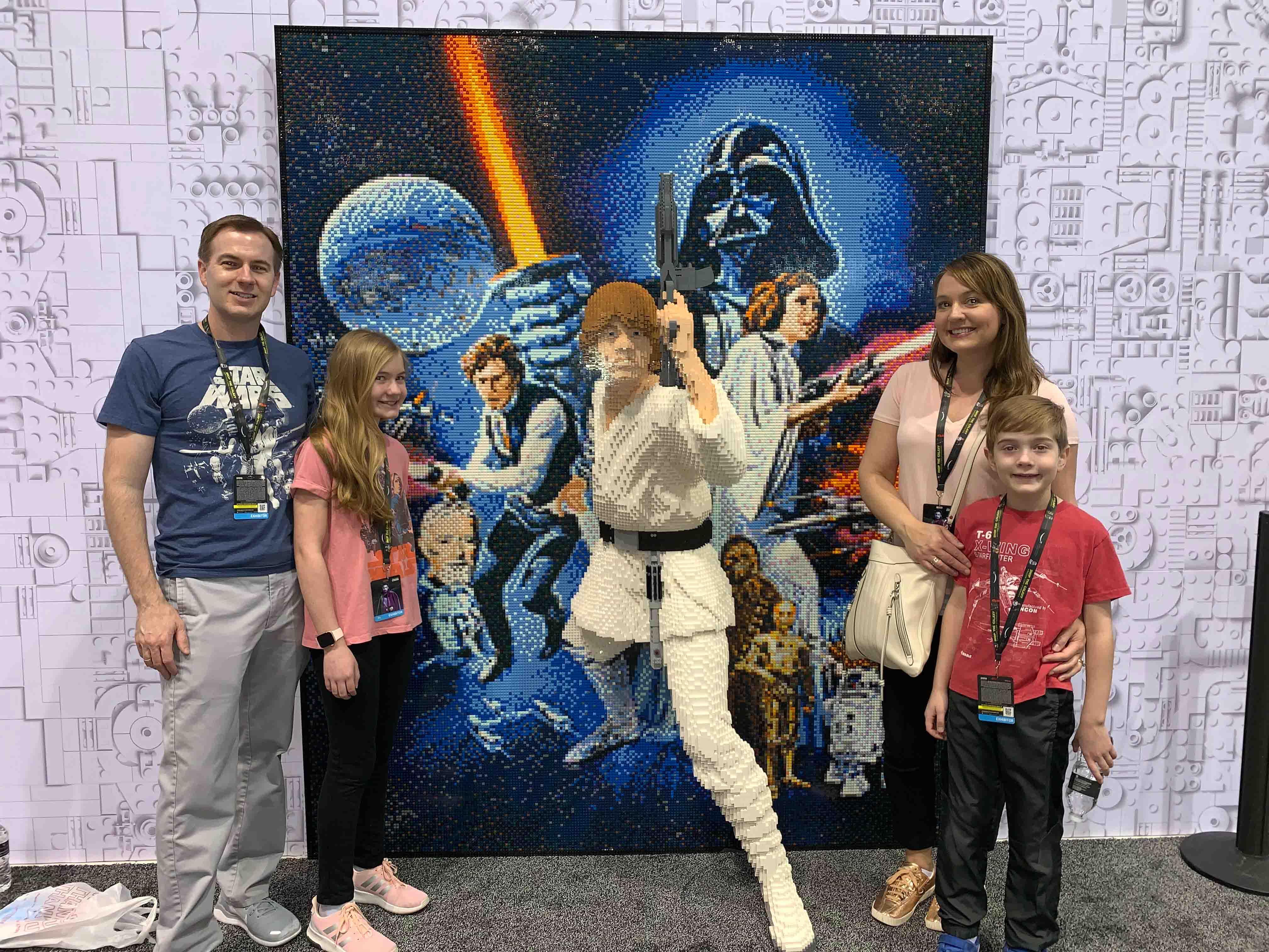 Brian, Sonja, Carina, and Erik Semling at Star Wars Celebration Chicago (2019)