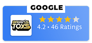 Brian's Toys has 4.2 stars on Google and 4.5 stars on the Apple App Store